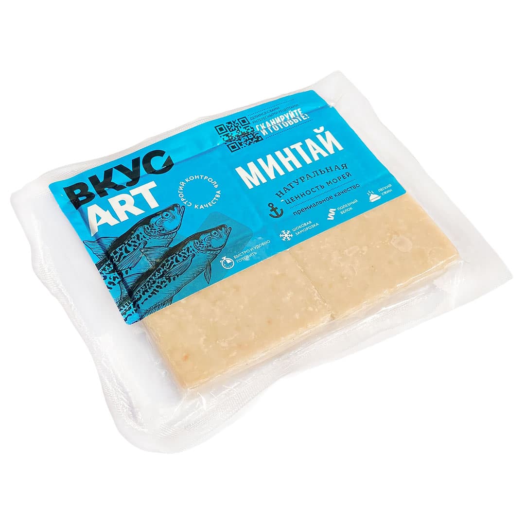 Минтай, фарш свежемороженый, порционный, "ВкусАрт", 400 г
