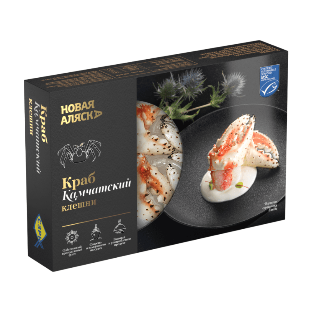 Краб камчатский (клешни), "НОВАЯ АЛЯСКА", варено-мороженые, 200 г