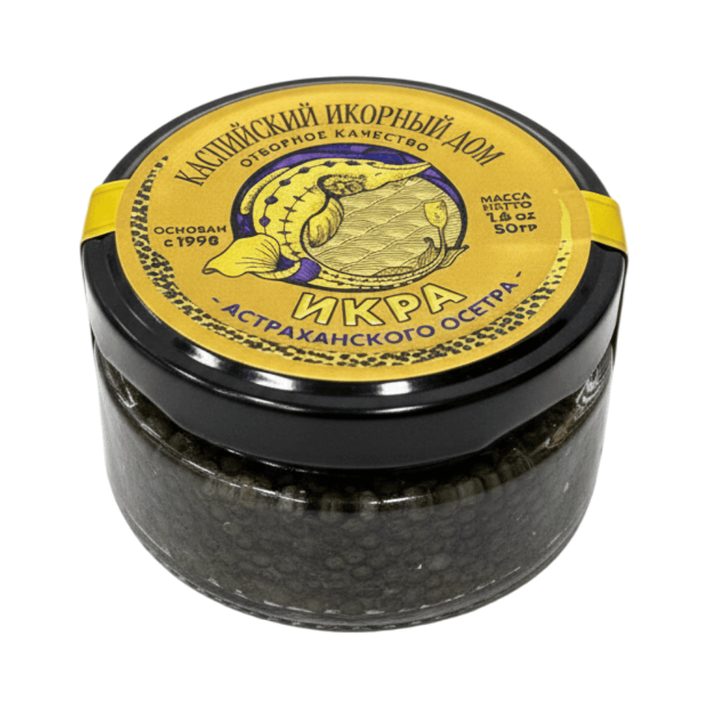 Черная икра осетровая зернистая, "Каспийский Икорный Дом", 50 г
