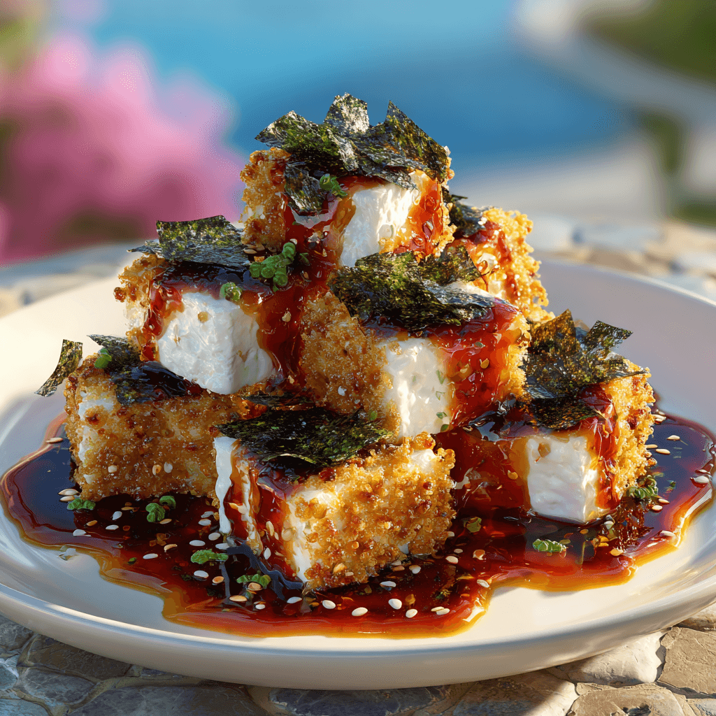 Сыр тофу с нори и пикантным соусом | Полезный перекус