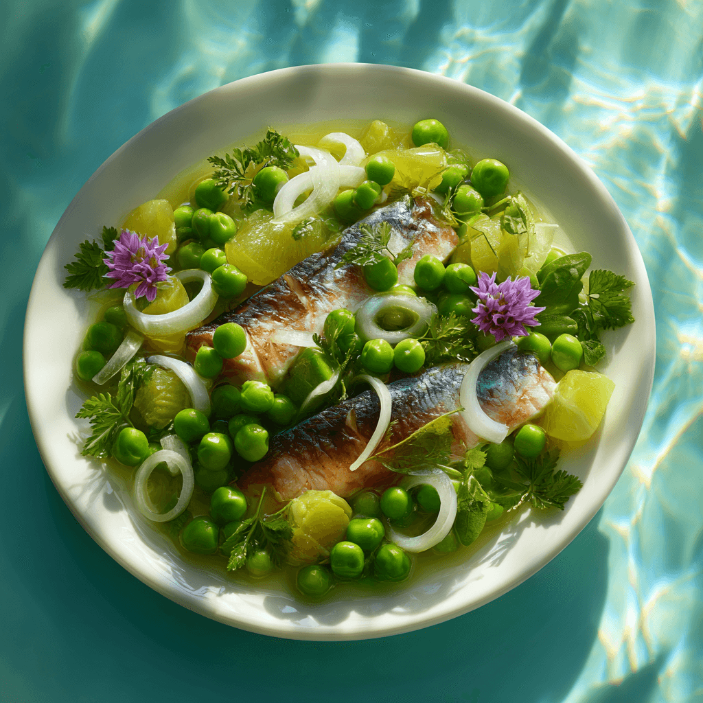 Нежная сельдь с зеленым горошком