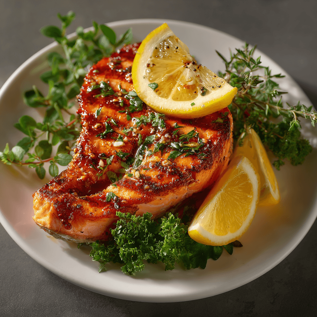 Стейк из нерки на гриле