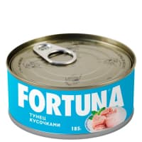 Тунец полосатый кусочками, Fortuna, 185 г