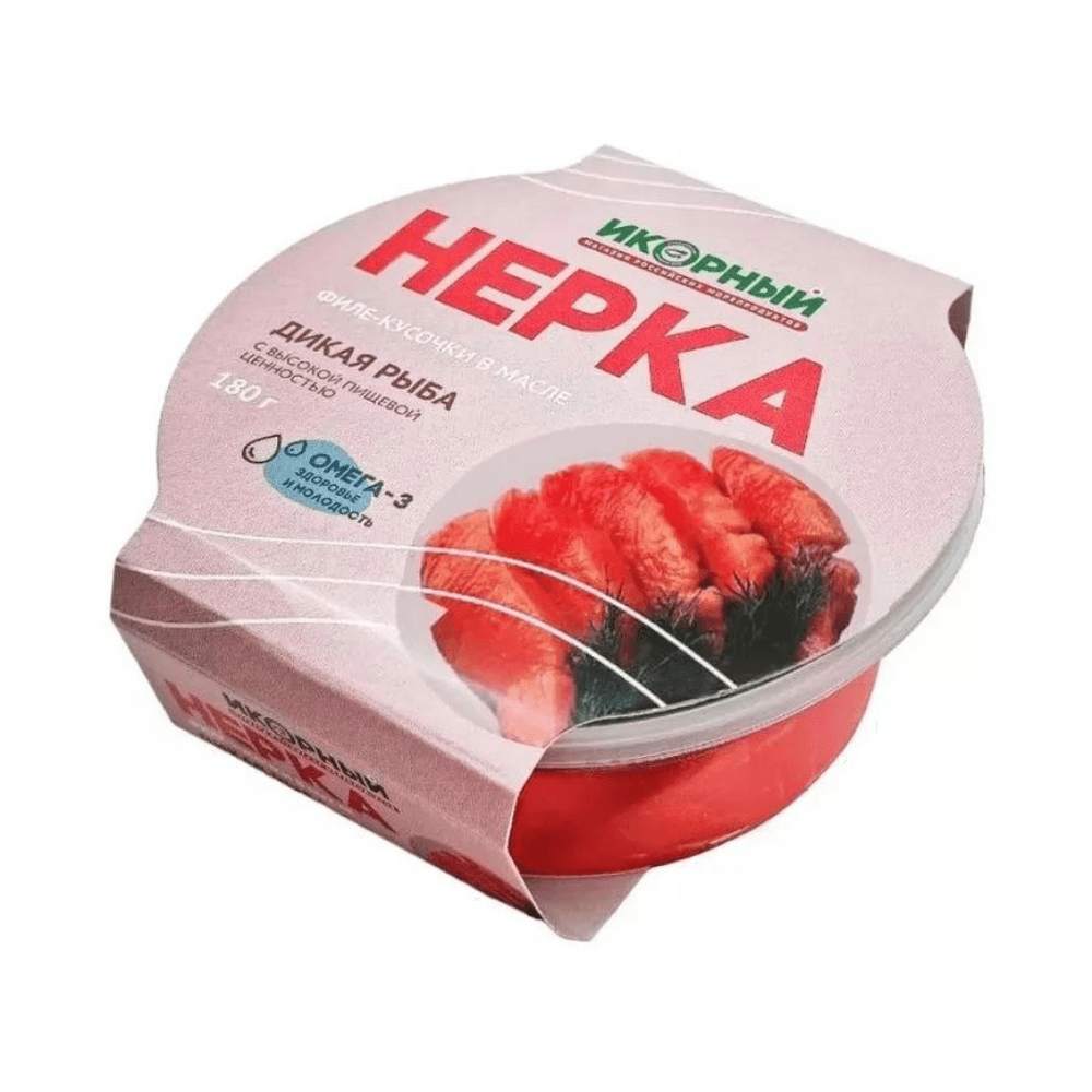 Нерка филе-кусочки в масле, «Икорный», 180 г