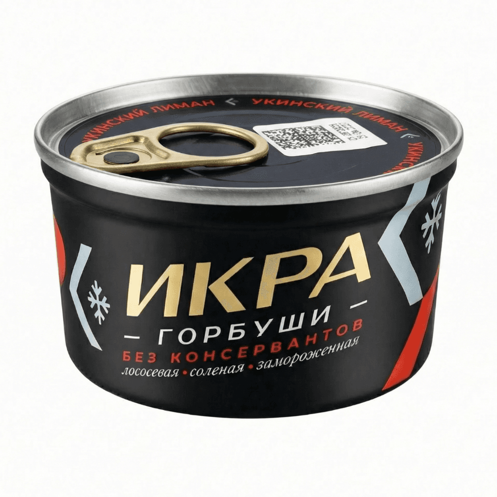 Красная икра лососевая зернистая (Горбуша), без консервантов, "Укинский лиман", ж/б 125 г. Путина 2025