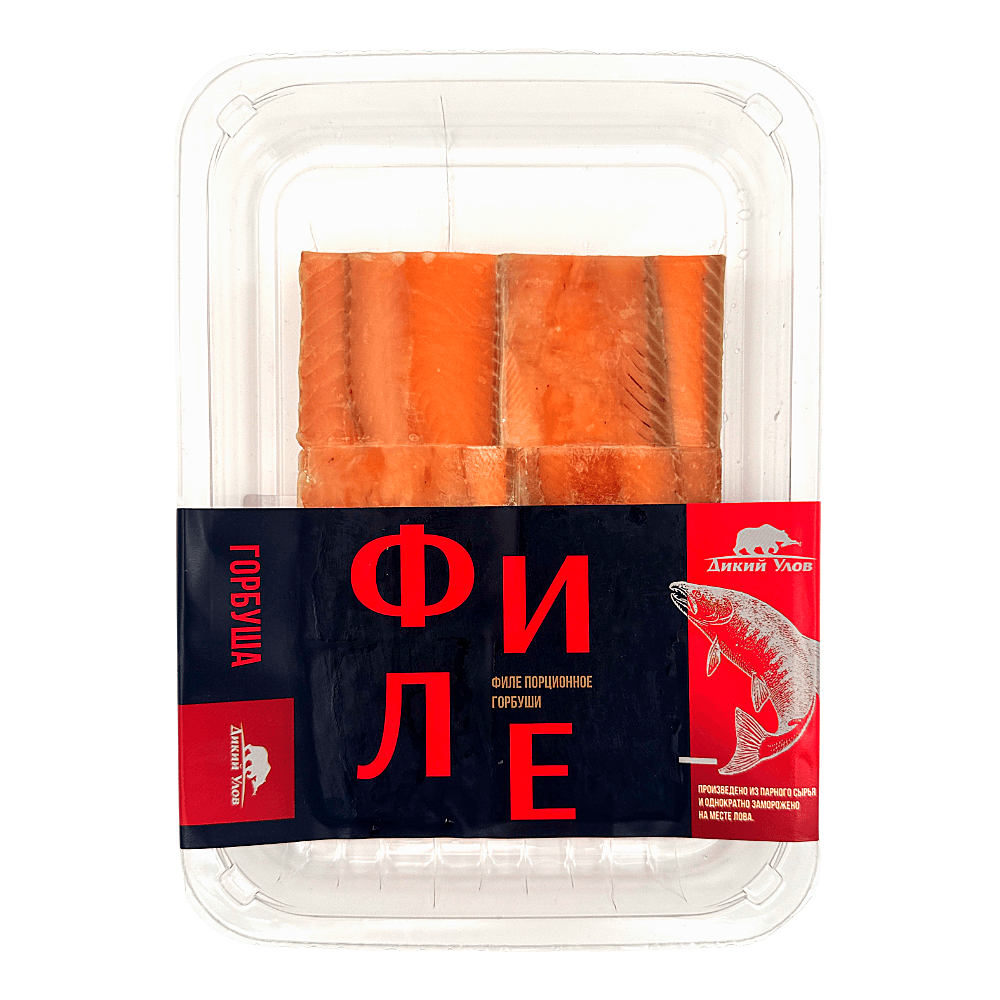 Горбуша, филе свежемороженое, порционное кубик без костей, «Дикий улов», 400 г