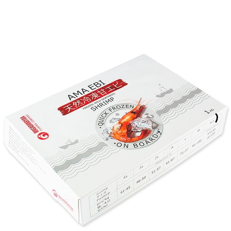 Креветка северная без головы Ama Ebi H/L, свежемороженая, 1 кг