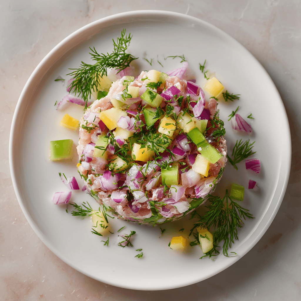 Тартар из сельди с яблоком