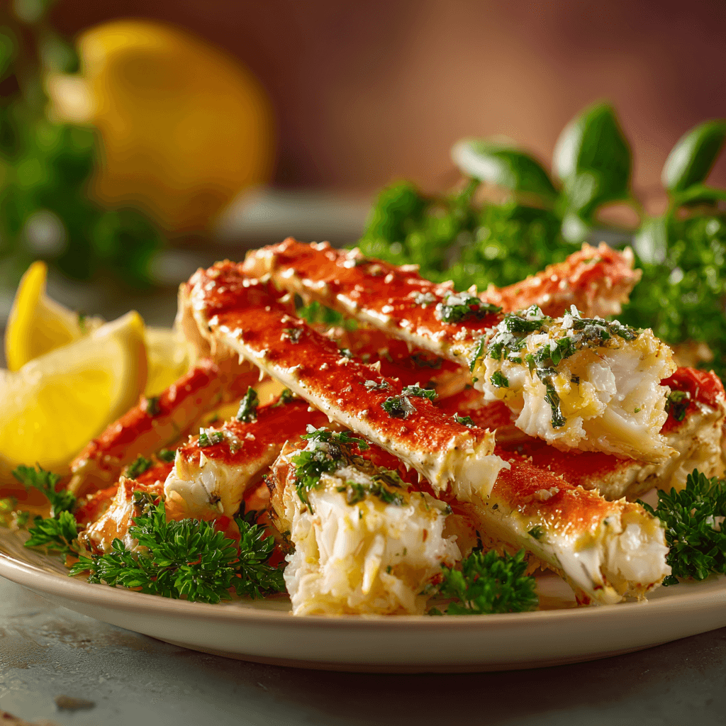 Сливочный краб с базиликом и чесноком