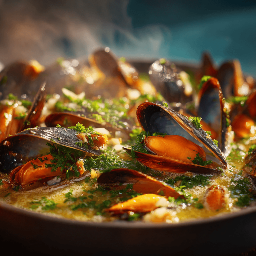 Мидии в белом вине