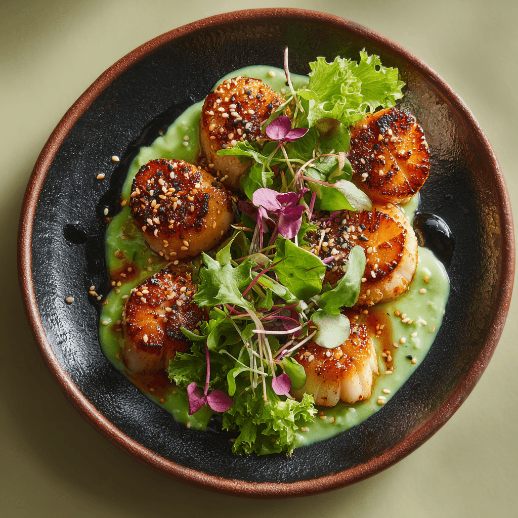 Морской гребешок с васаби