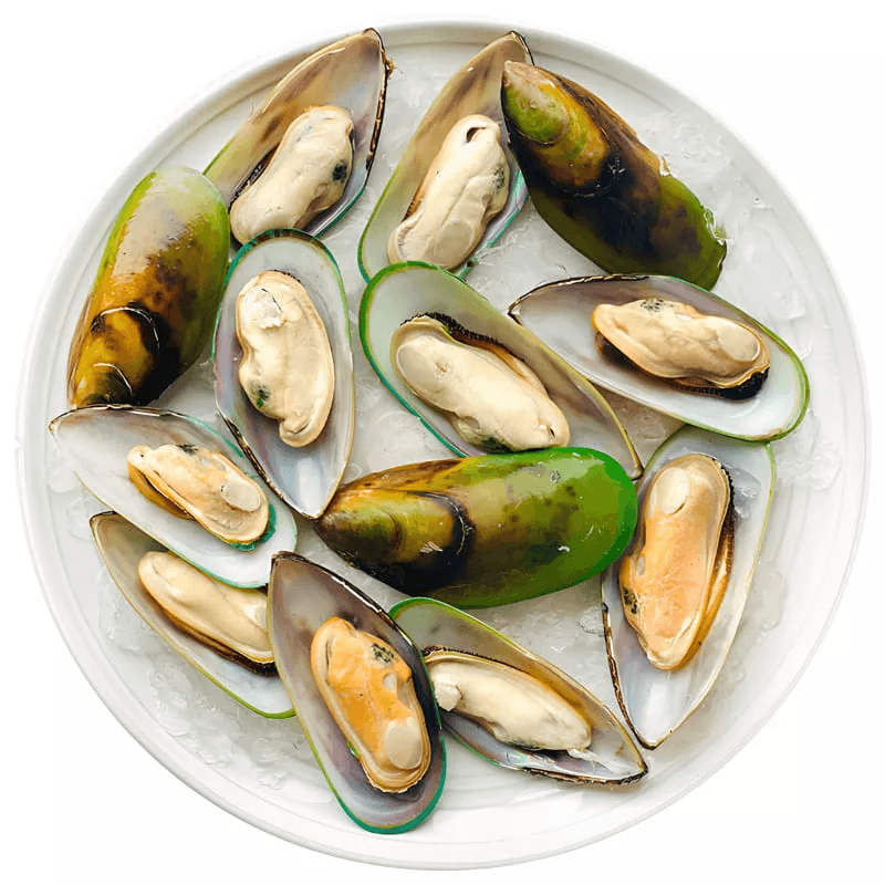 Зеленые мидии Киви на половине раковины, замороженные, 1 кг