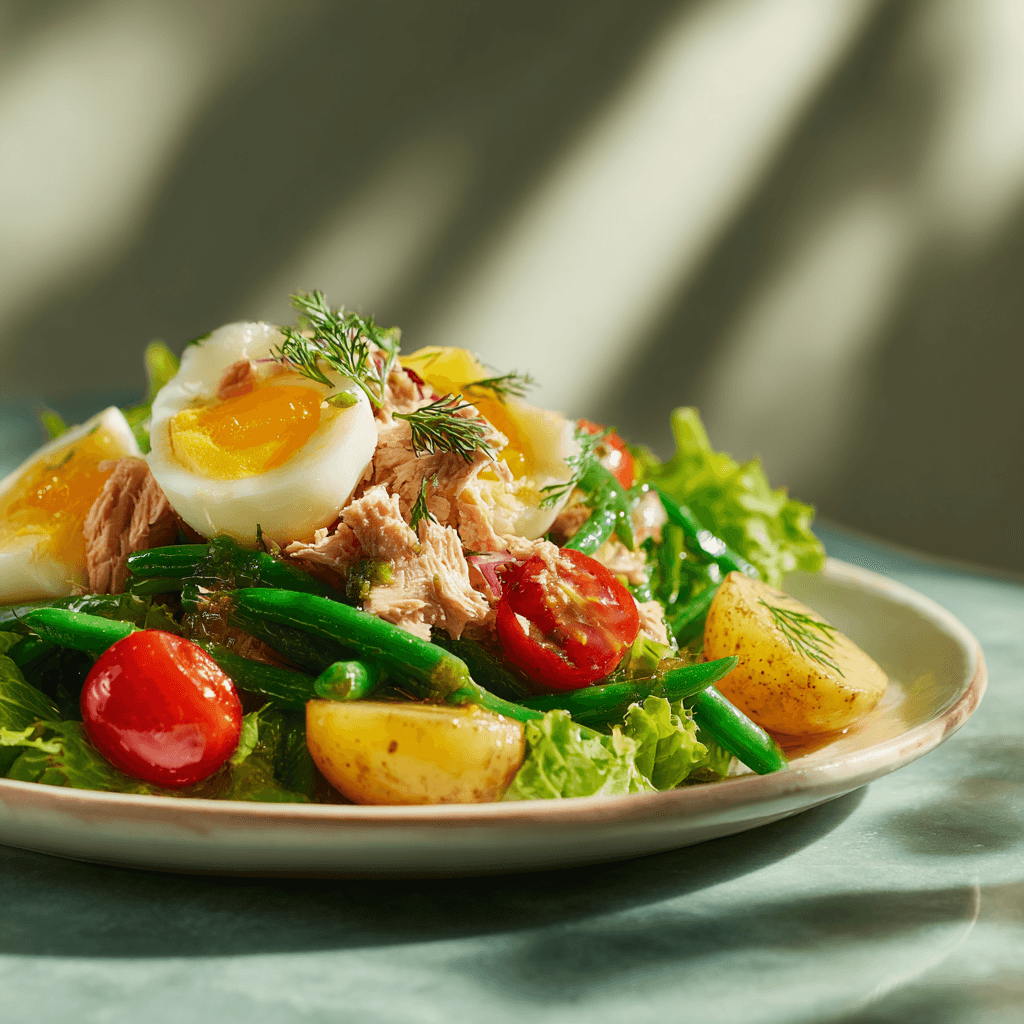 Салат Нисуаз с тунцом классический