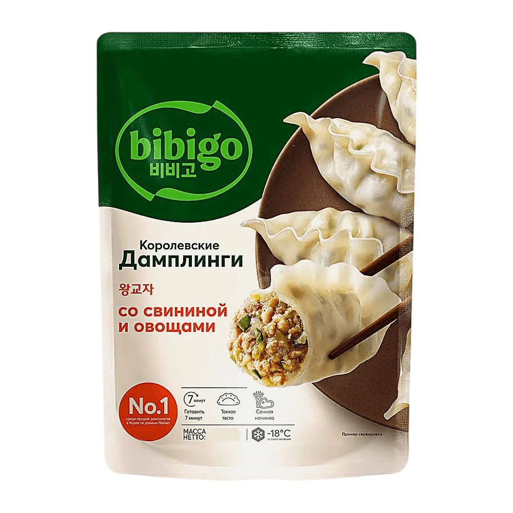 Дамплинги корейские со свининой и овощами Bibigo, 385 г