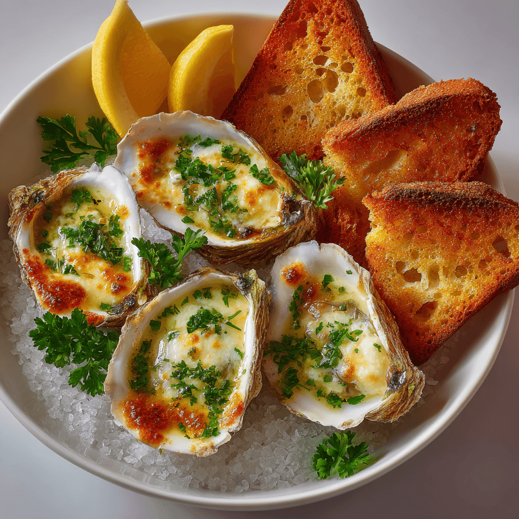 Устрицы запеченные в раковинах