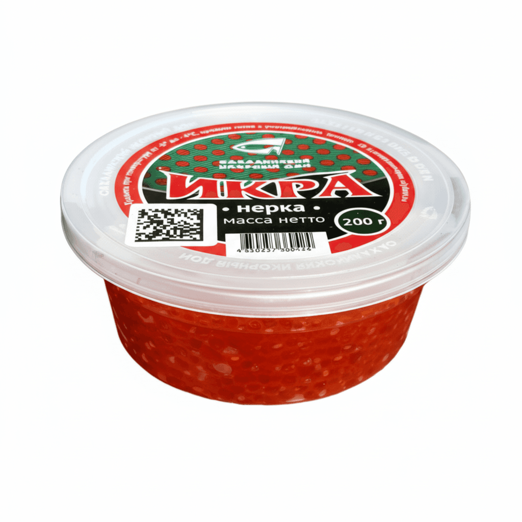 Красная икра лососевая зернистая (Нерка), «Икорный», 200 г. Путина 2025