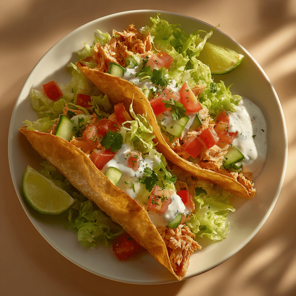Такос с красной рыбой и соусом из греческого йогурта