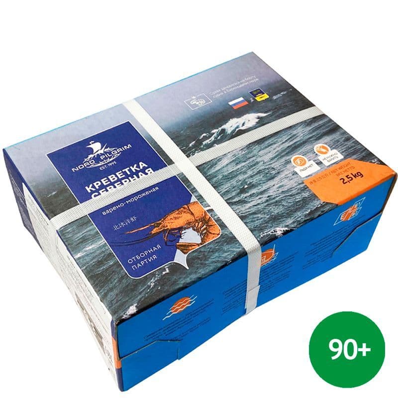 Креветка северная 90/120, варено-мороженая, Nord Piligrim, 2,5 кг