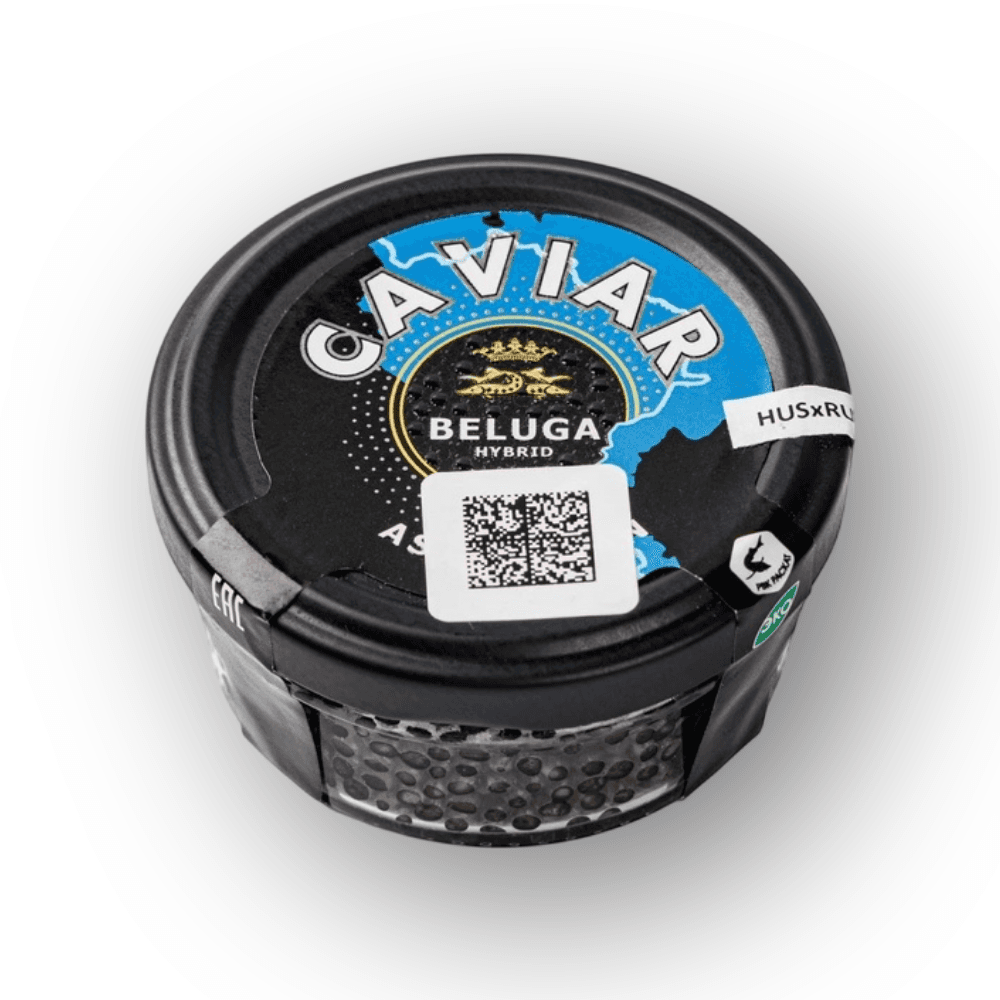 Черная икра осетровых рыб (белуга гибрид) зернистая «Астраханская», 100 г
