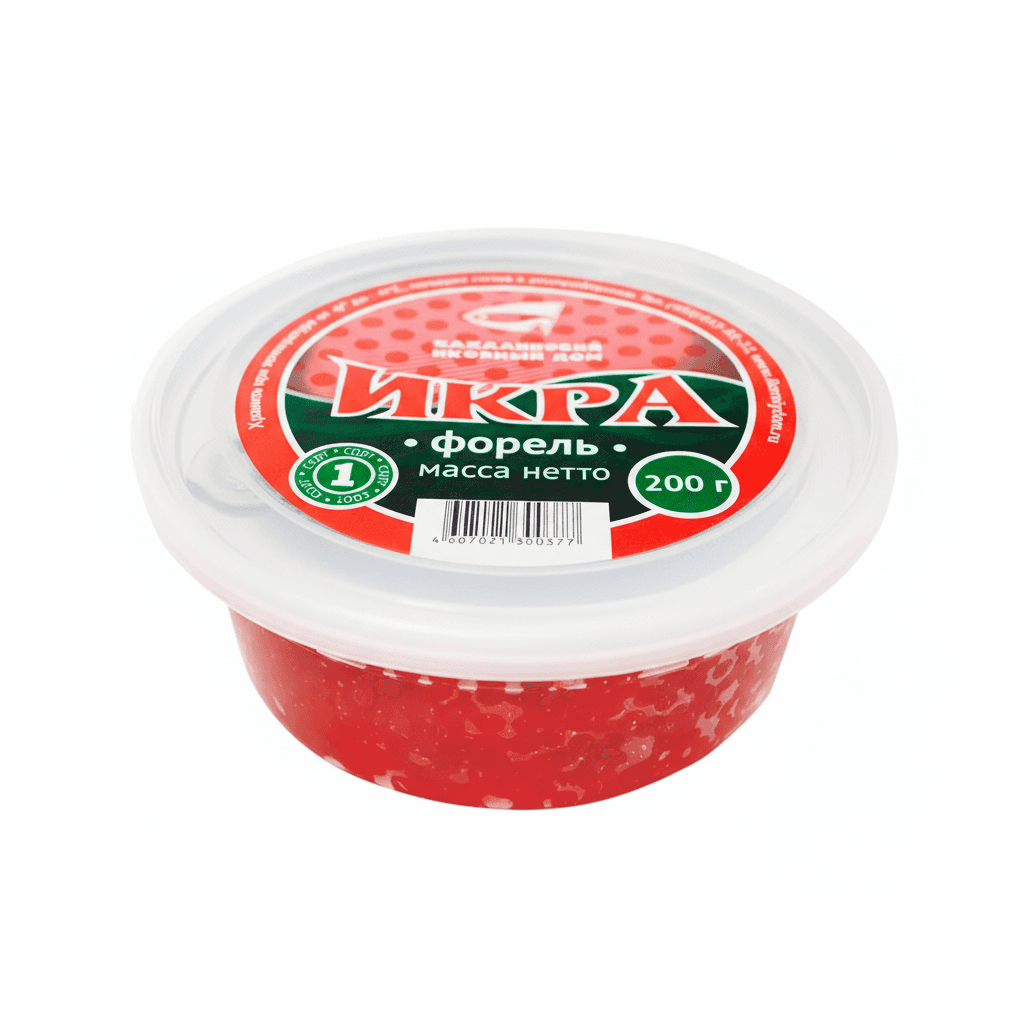 Красная икра лососевая зернистая (Форель), «Икорный», 200 г. Путина 2025