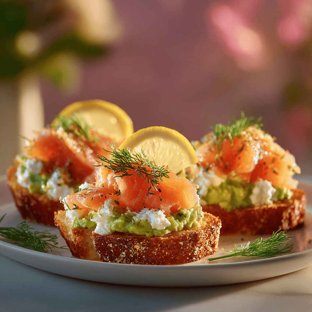 Брускетты со слабосоленой красной рыбой