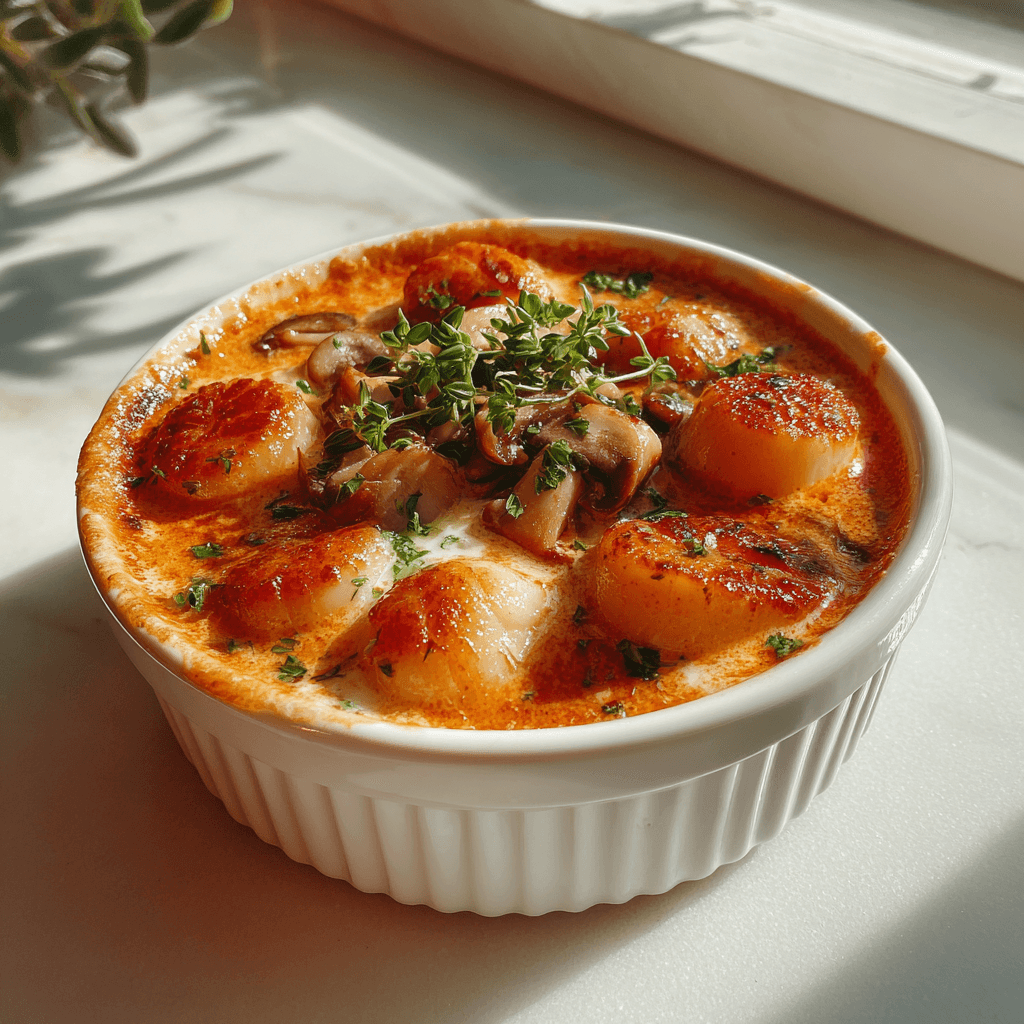 Морские гребешки в томатном соусе