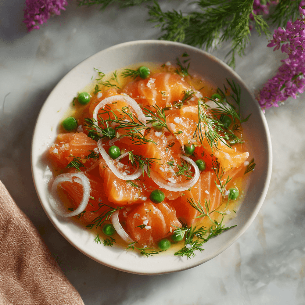 Слабосоленое филе лосося в масле