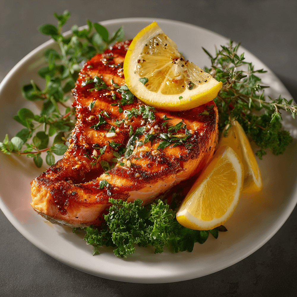 Стейк из нерки на гриле