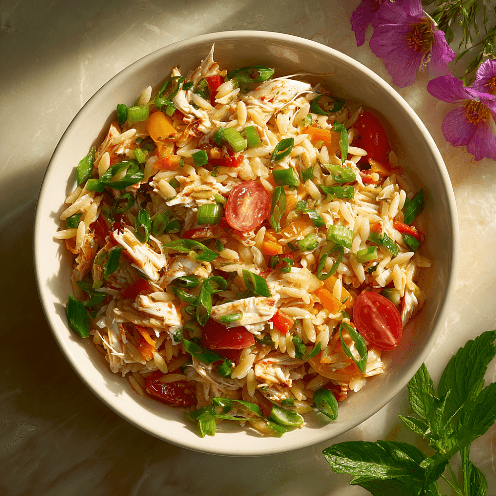 Крабовый салат с лапшой орзо