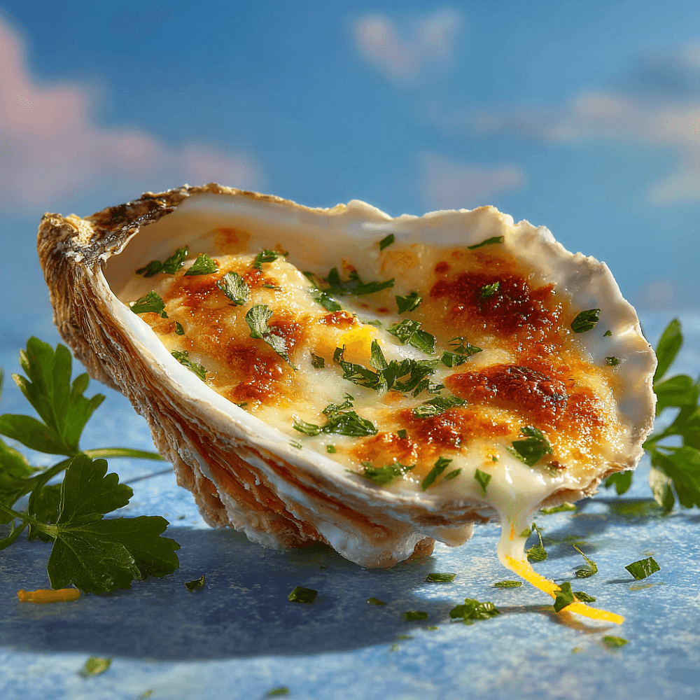 Запеченные устрицы с пармезаном и петрушкой