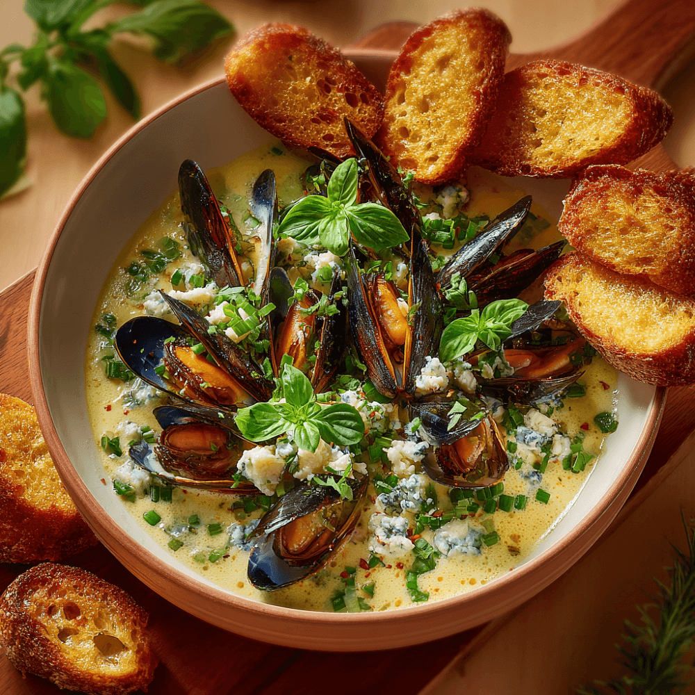 Мидии в сливочном соусе Блю Чиз