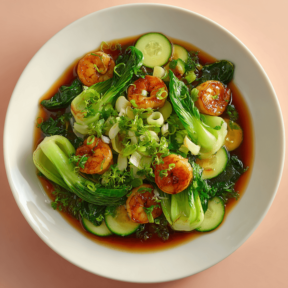 Креветки с Пак-Чой и устричным соусом