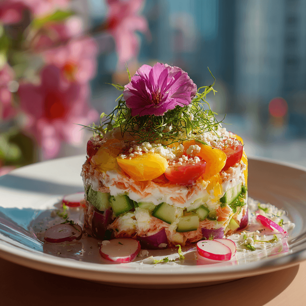 Салат с редисом и крабовым мясом