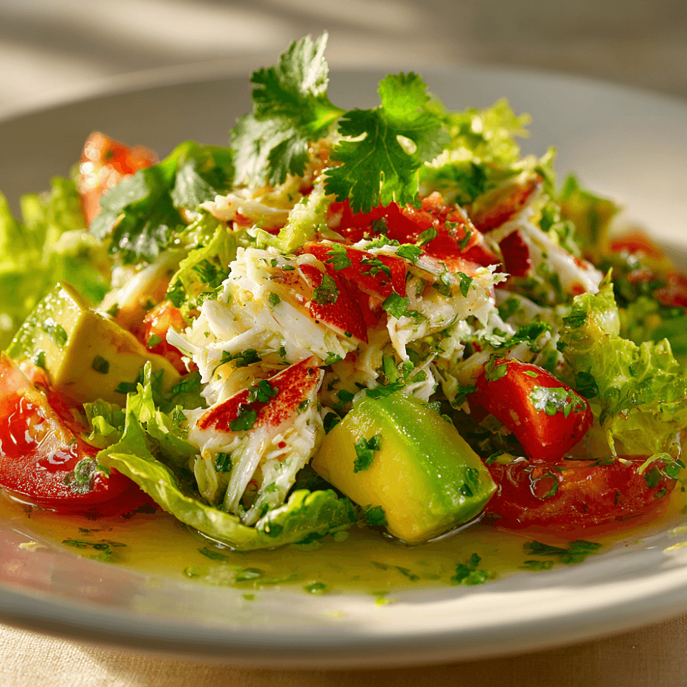 Салат с крабом и авокадо