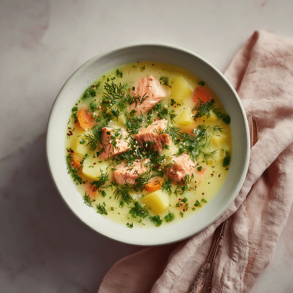 Рецепт сливочного супа с лососем по-фински