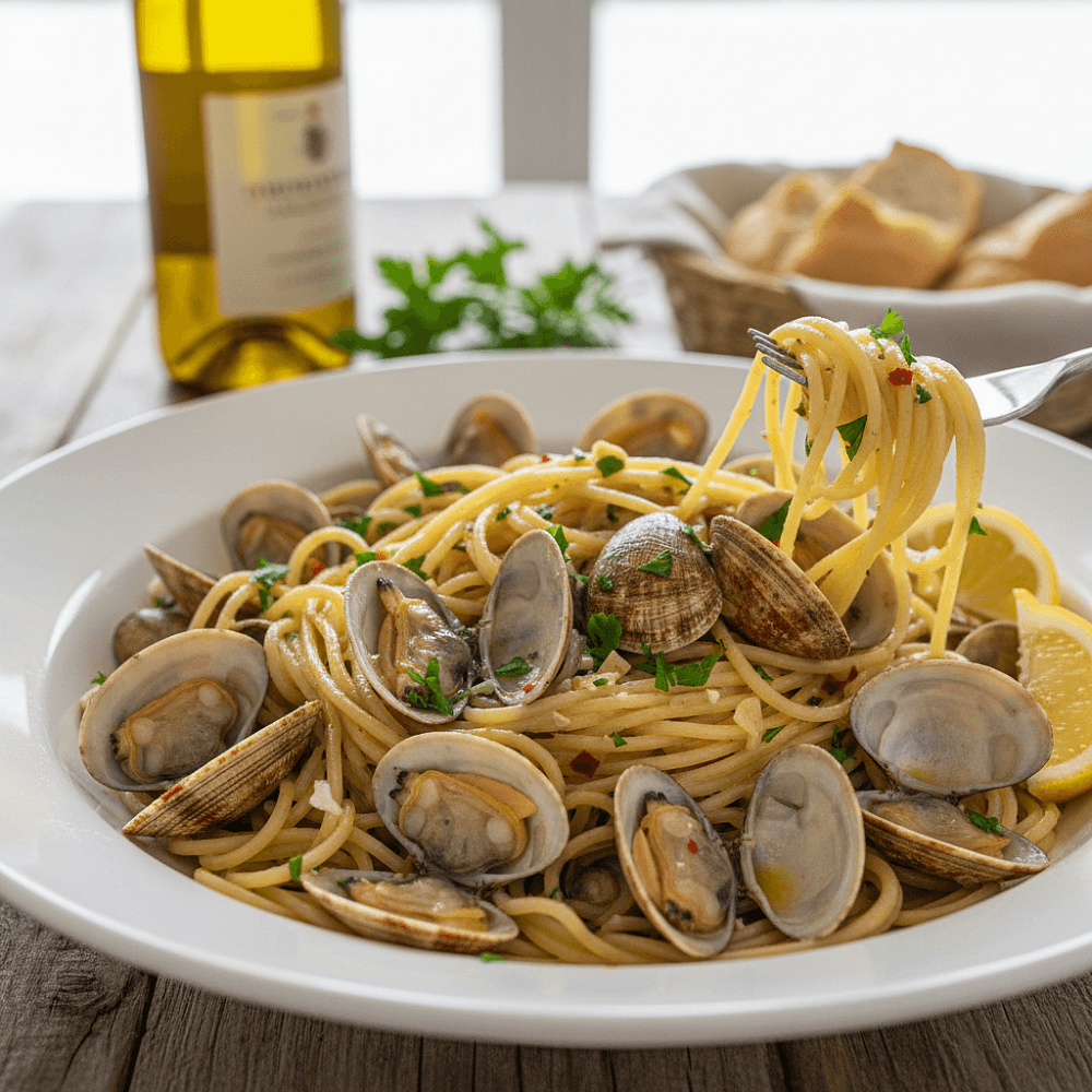 Паста с вонголе в белом вине