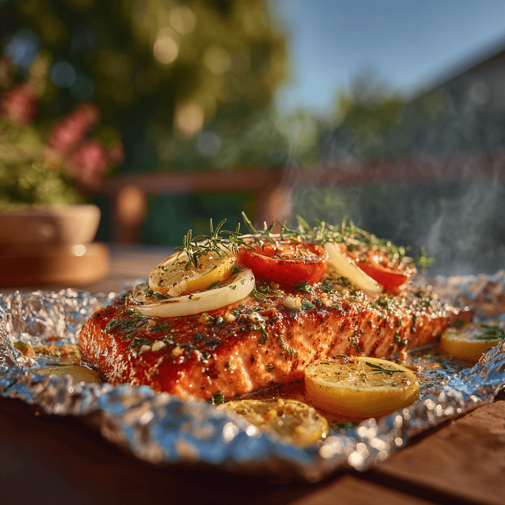 Нерка в фольге на мангале