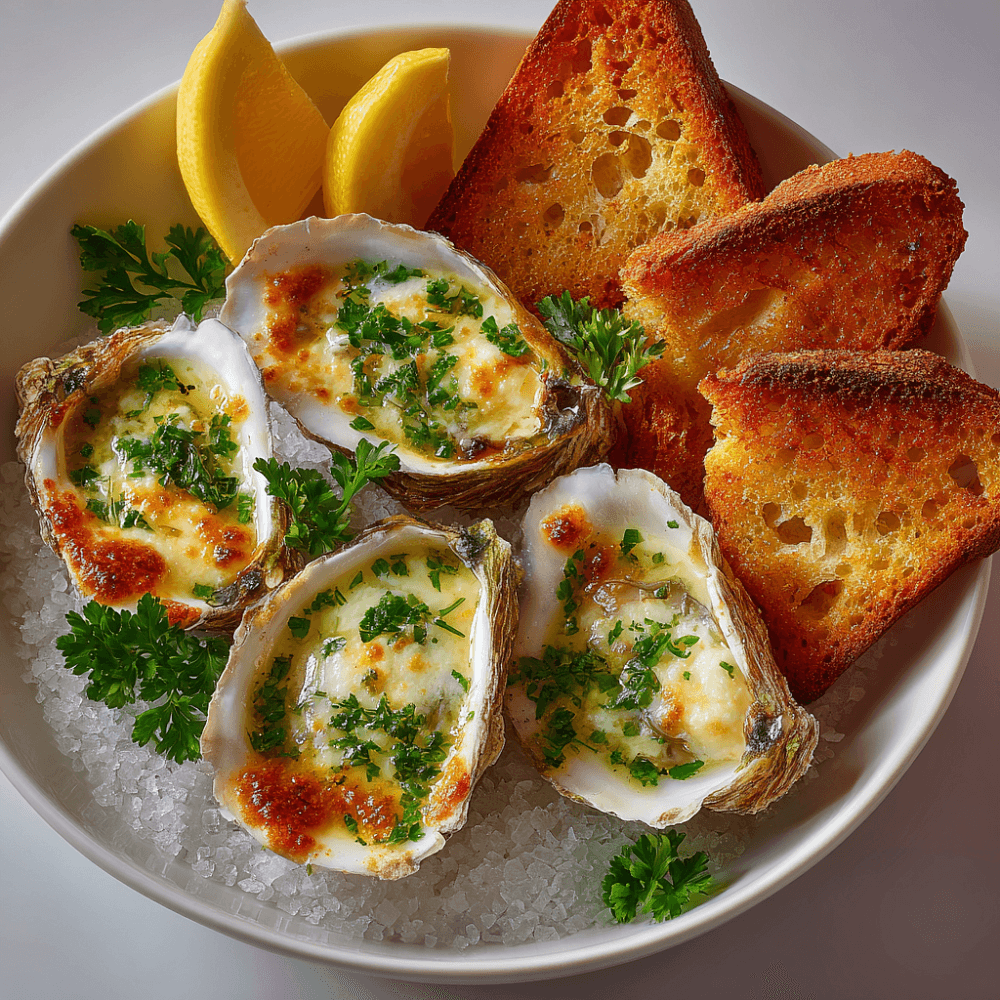 Устрицы запеченные в раковинах