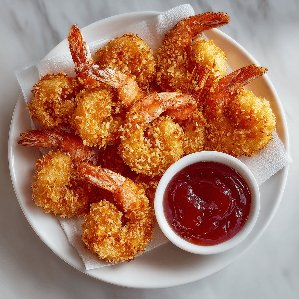 Хрустящие креветки в золотистом кляре