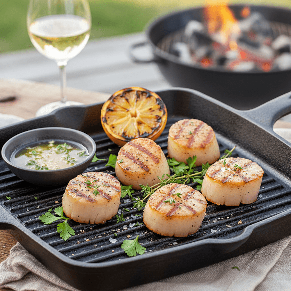 Морской гребешок на гриле