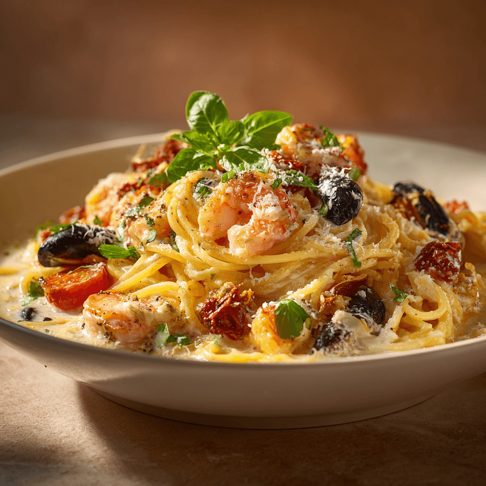 Паста с морепродуктами в сливочном соусе