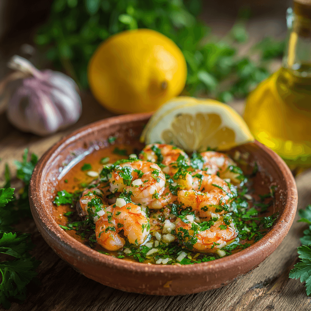 Ароматные чесночные креветки