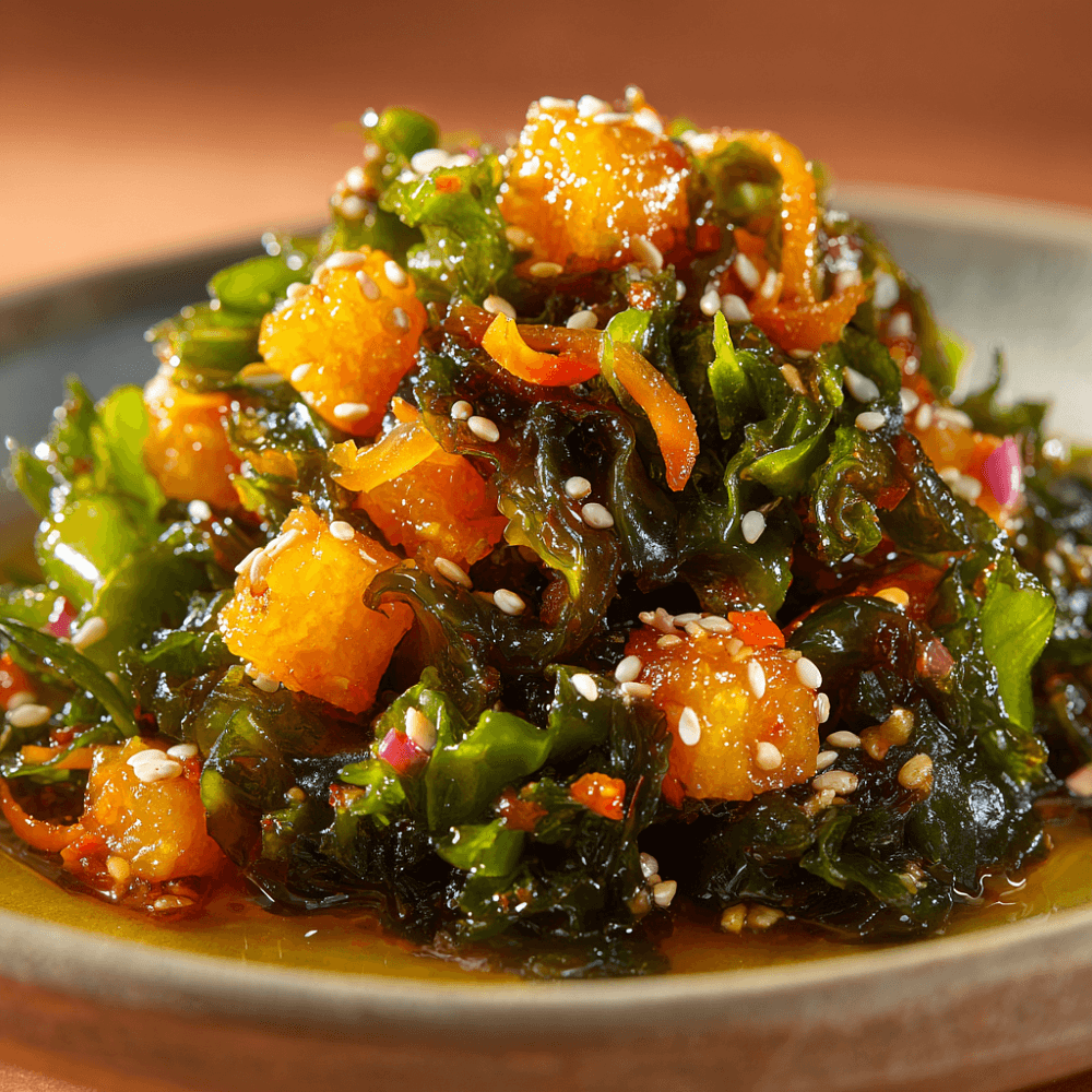 Кукумария с морской капустой