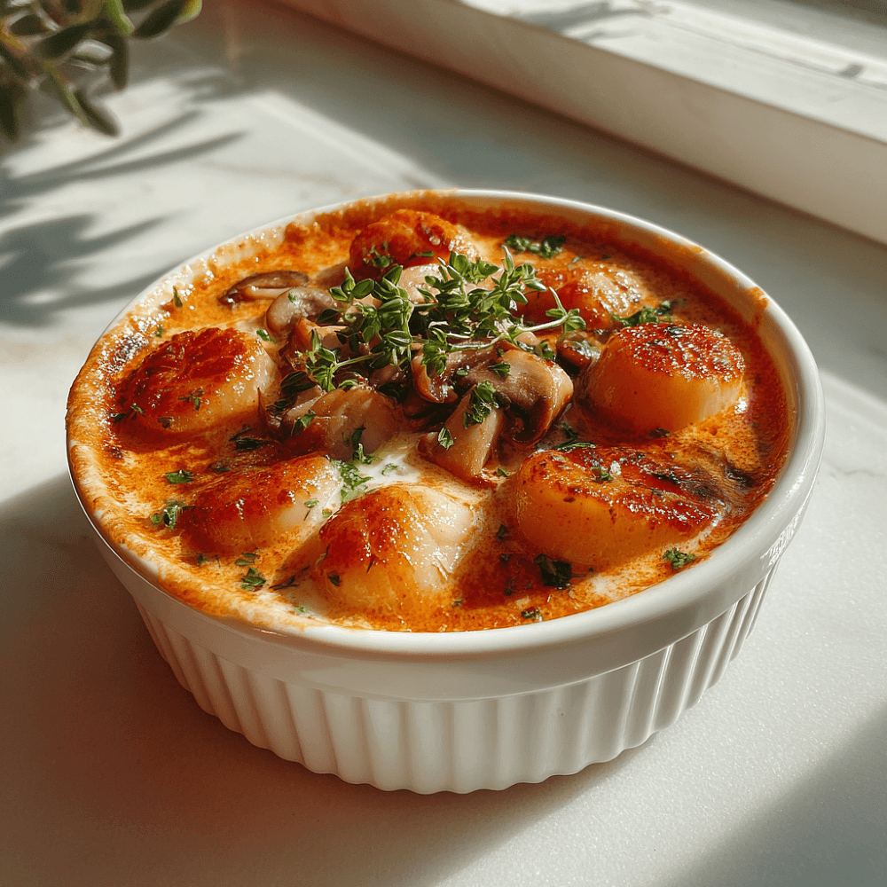 Морские гребешки в томатном соусе