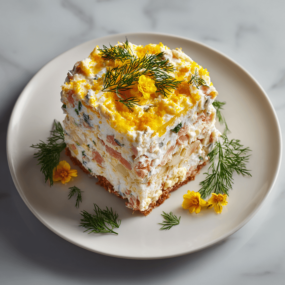 Салат «Мимоза» с консервированной неркой