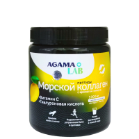 Коллаген морской + Гиалуроновая кислота + Витамин С с ароматом лимона, Agama Lab, 5000 мг (150 г)