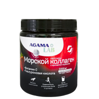 Коллаген морской + Гиалуроновая кислота + Витамин С с ароматом клубники, Agama Lab, 5000 мг (150 г)