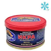 Красная икра лососевая зернистая (Кета), без консервантов, «Охотоморье», 140 г