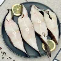 Палтус свежемороженый, стейк крупный, «Икорный», 1 кг