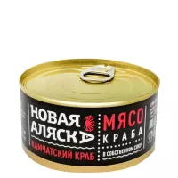 Мясо краба в собственном соку, «Новая Аляска», 210 г